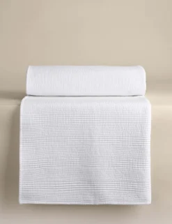 Cotton with Linen Ribbed Bedspread with Linen