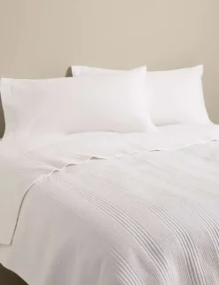 Cotton with Linen Ribbed Bedspread with Linen