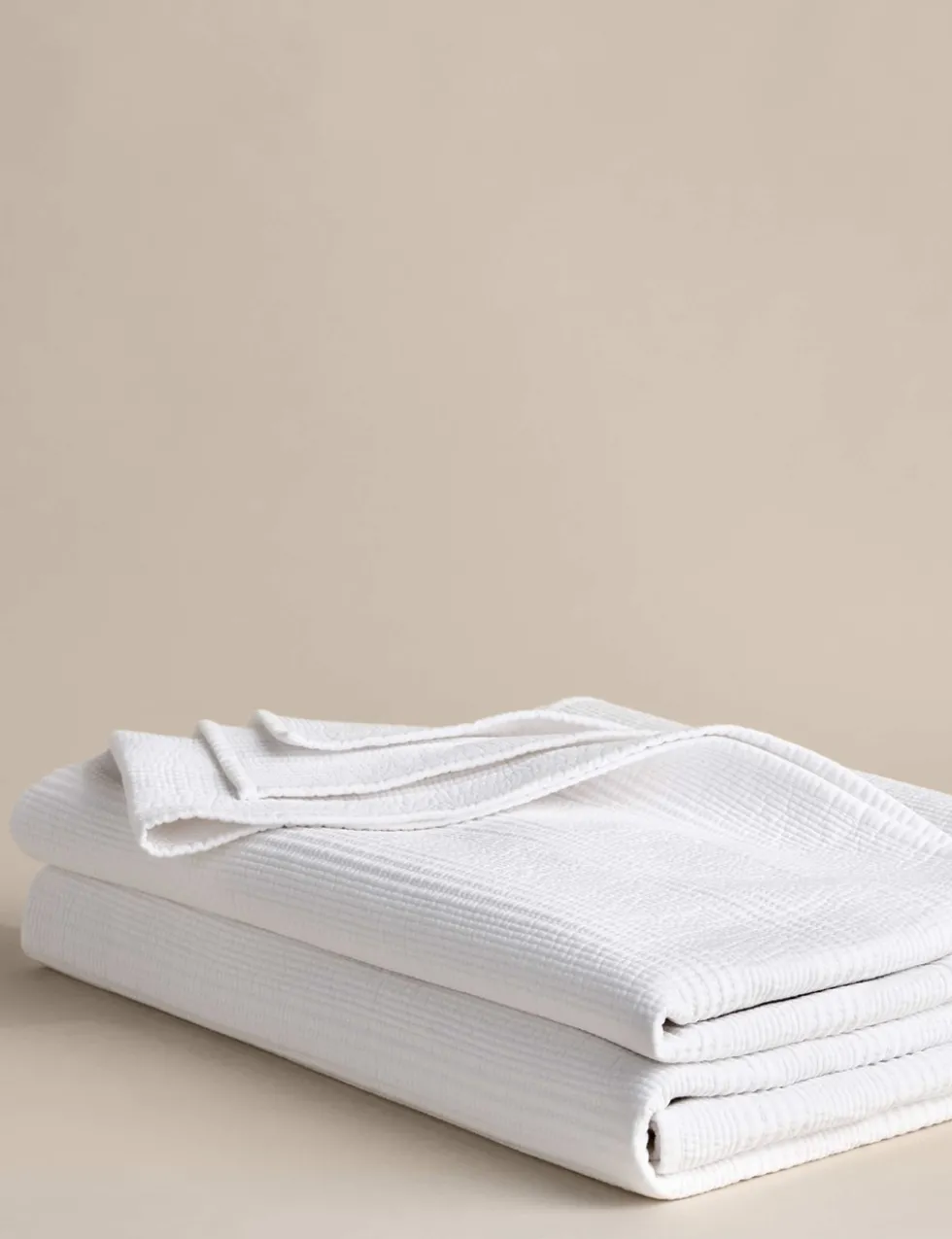Cotton with Linen Ribbed Bedspread with Linen