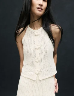 Cotton-Blend Textured Mini Knitted Skirt