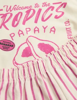 Cotton-Rich Papaya T-Shirt and Shorts (2-8 Yrs)