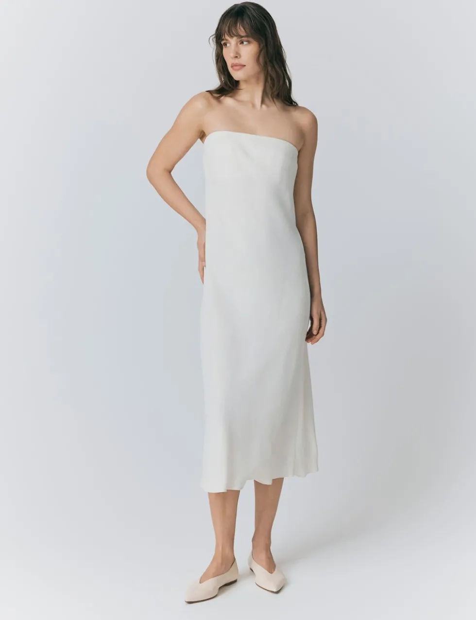 Crepe Bandeau Midaxi Bodycon Dress