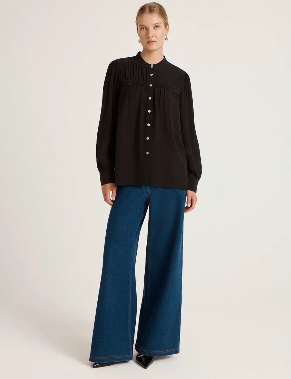 Crepe Button Through Blouse