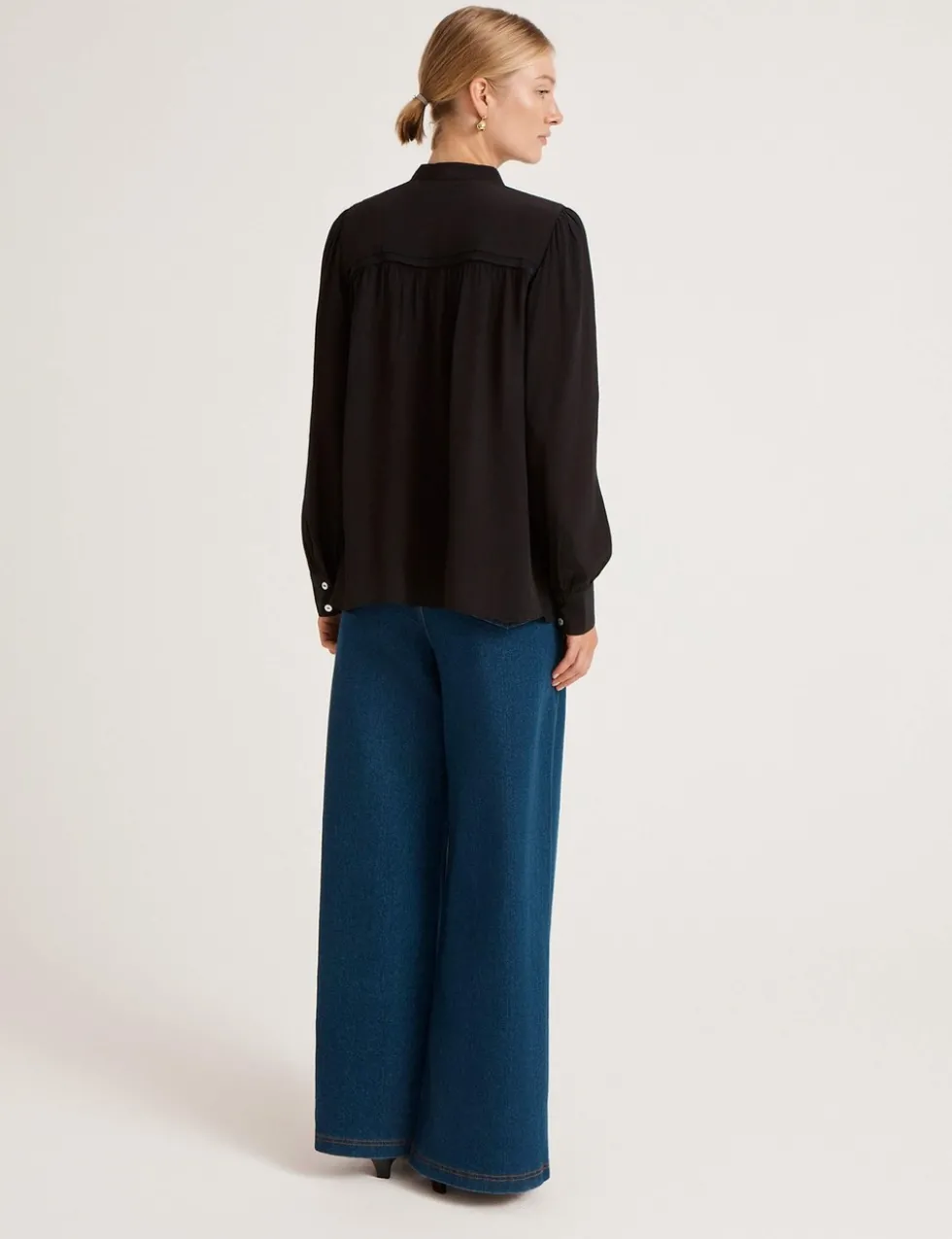 Crepe Button Through Blouse