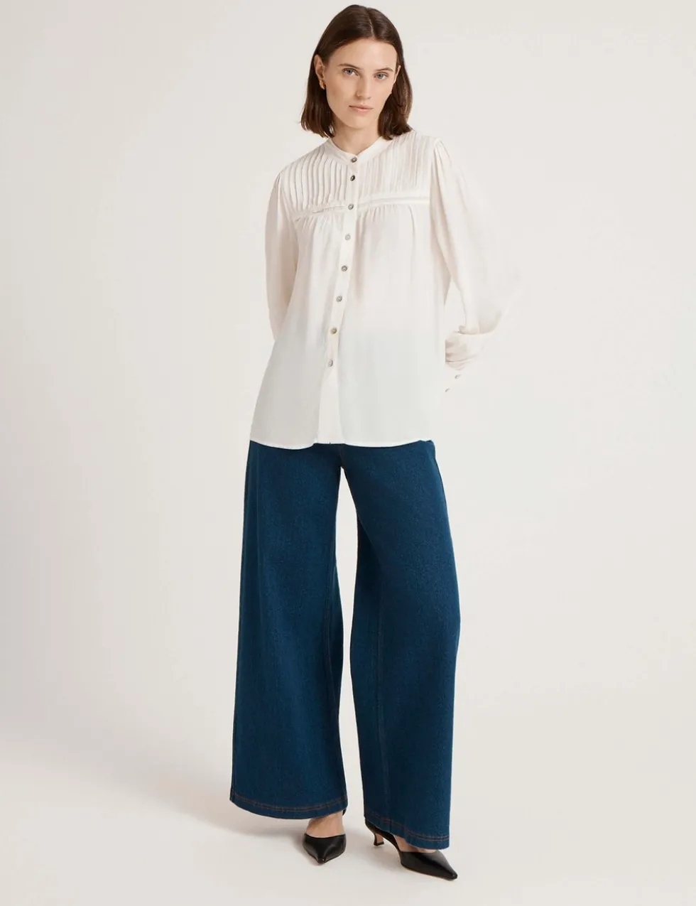 Crepe Button Through Blouse