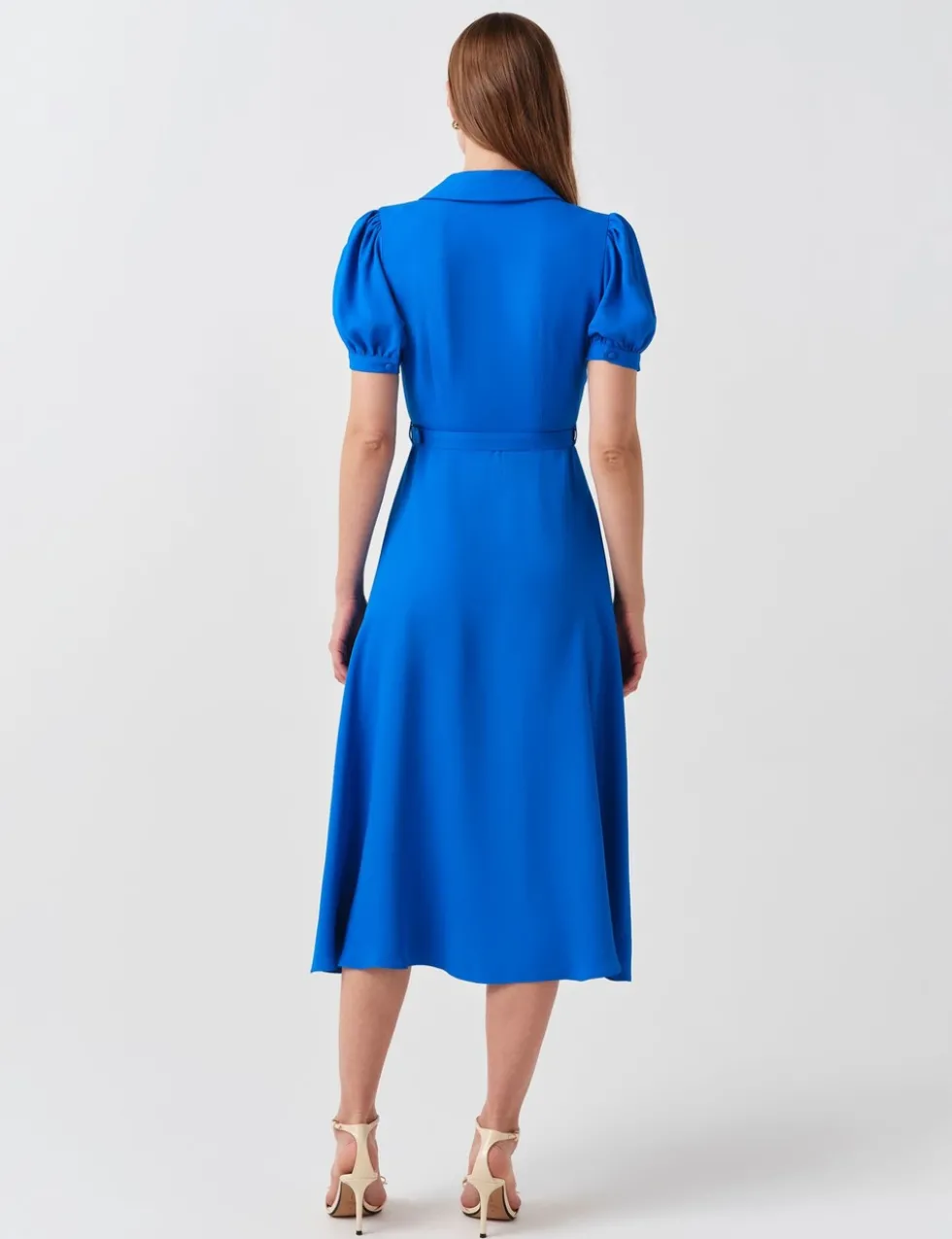 Crepe Button Through Midi Shirt Dress