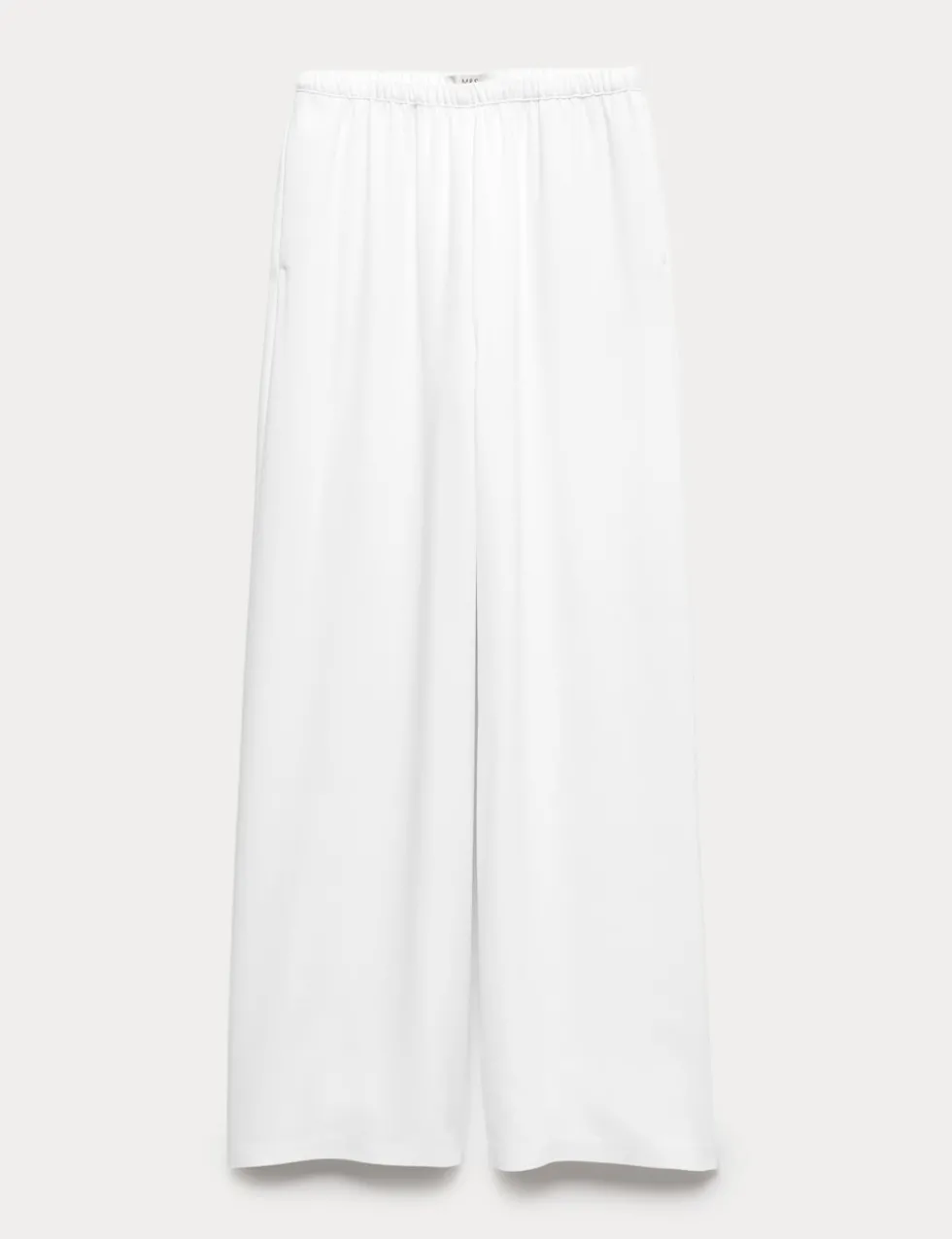 Crepe Elasticated Waist Wide Leg Trousers