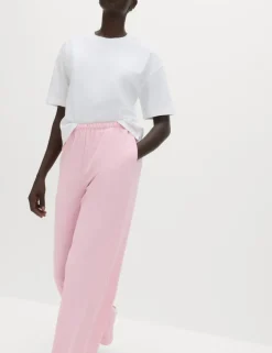 Crepe Elasticated Waist Wide Leg Trousers
