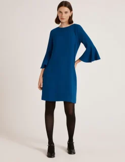 Crepe Frill Sleeve Mini Dress