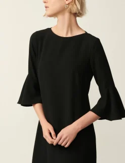 Crepe Frill Sleeve Mini Dress