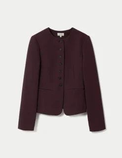 Crepe Jersey Button Detail Jacket