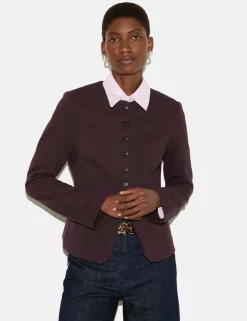 Crepe Jersey Button Detail Jacket