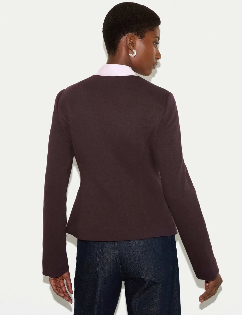 Crepe Jersey Button Detail Jacket