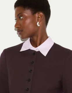Crepe Jersey Button Detail Jacket