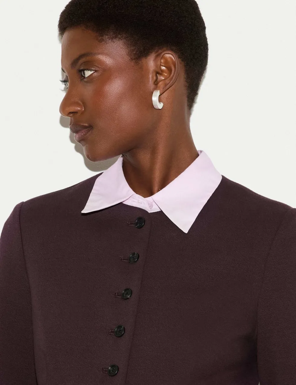Crepe Jersey Button Detail Jacket