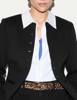 Crepe Jersey Button Detail Jacket