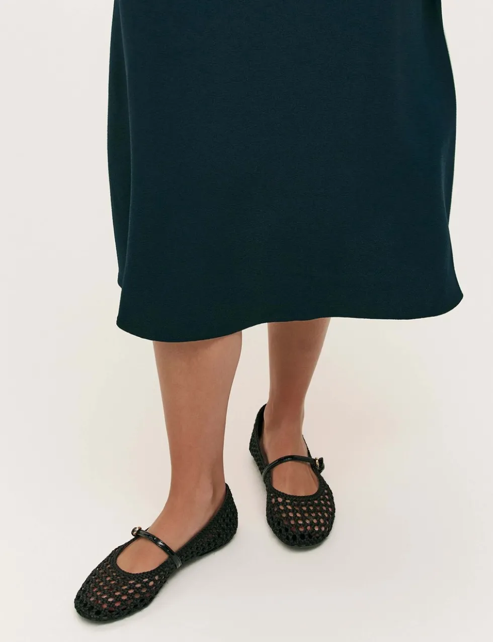 Crepe Midi A-Line Skirt