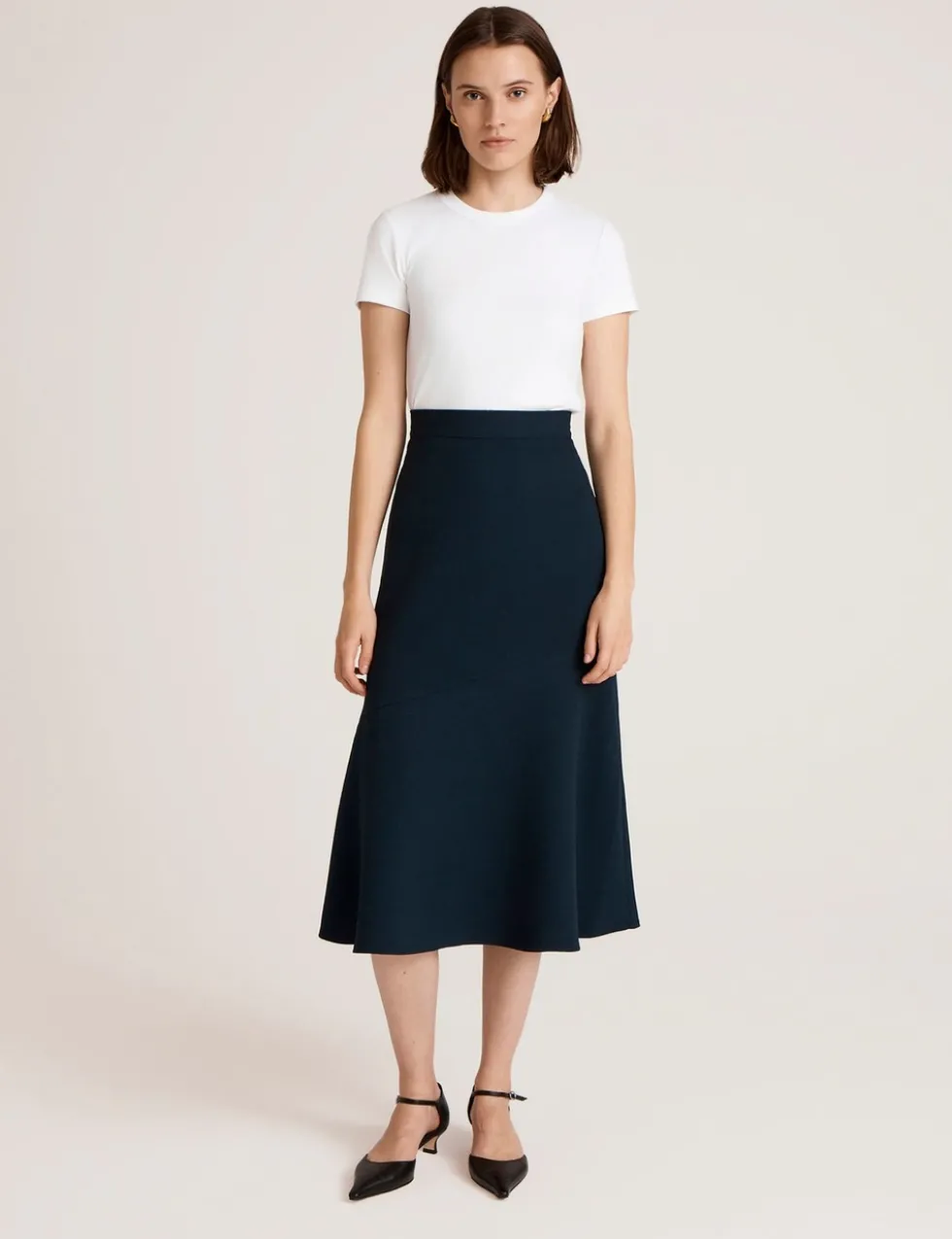 Crepe Midi Slip Skirt