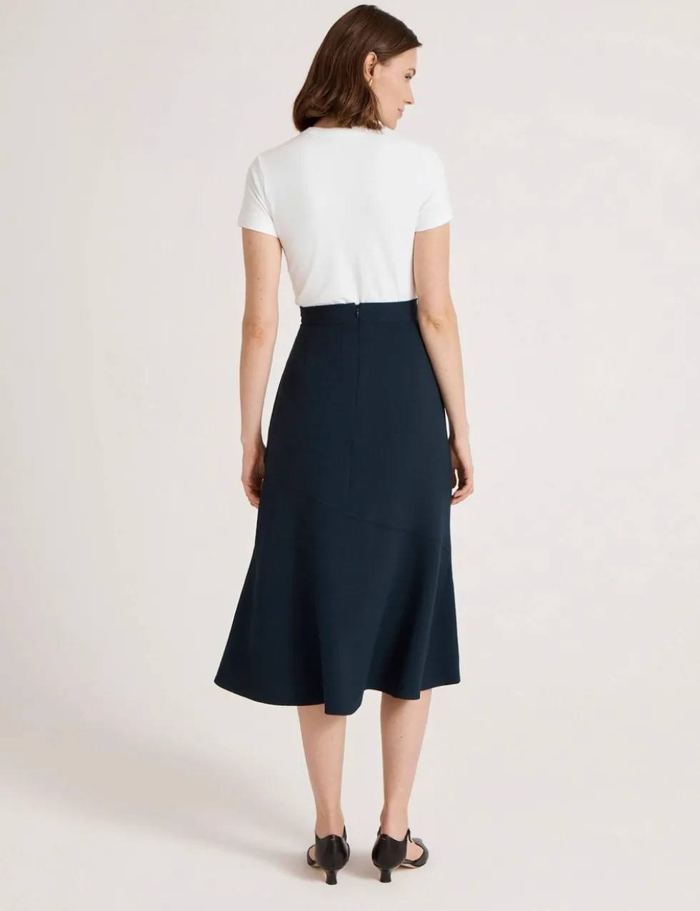 Crepe Midi Slip Skirt