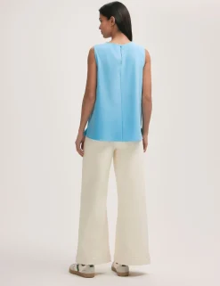 Crepe Round Neck Shell Top
