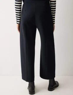 Crepe Wide Leg Ankle Grazer Trousers