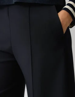 Crepe Wide Leg Ankle Grazer Trousers