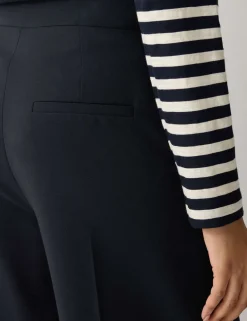 Crepe Wide Leg Ankle Grazer Trousers