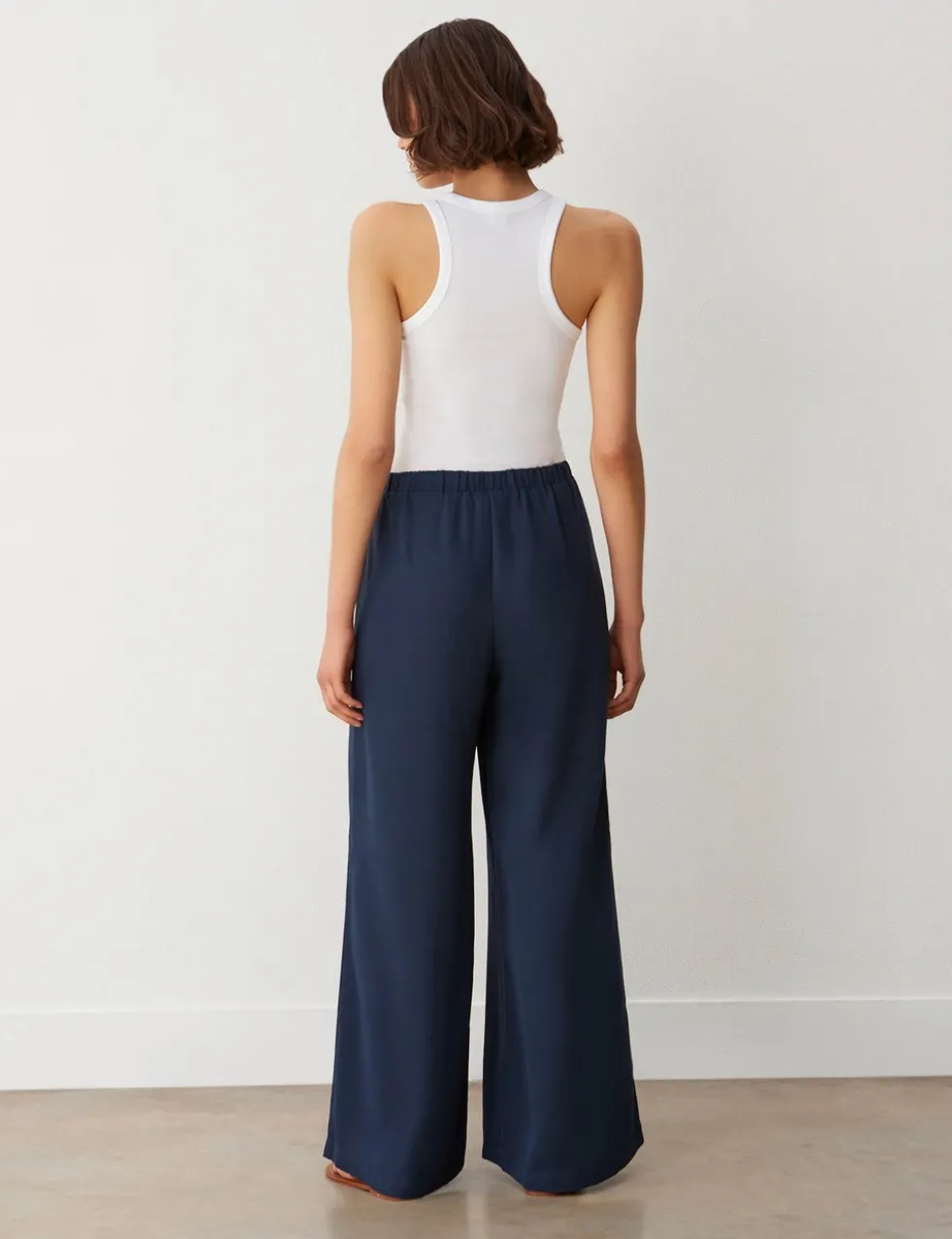 Crepe Wide Leg Trousers