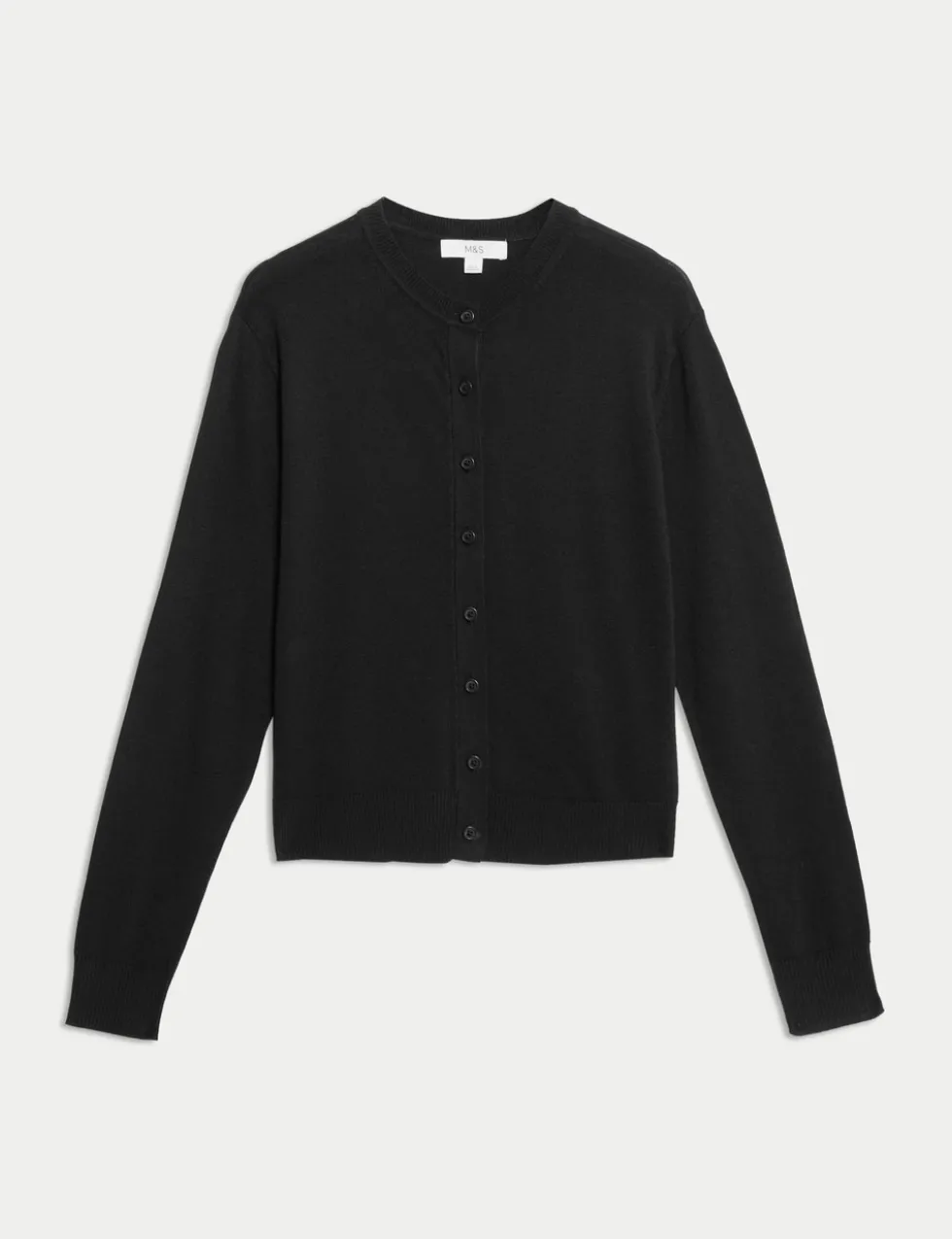 Crew Neck Button Front Cardigan