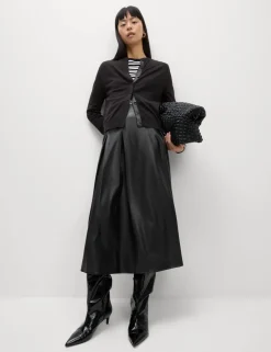Crew Neck Button Front Cardigan