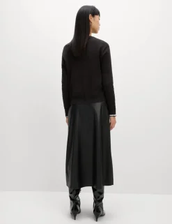 Crew Neck Button Front Cardigan