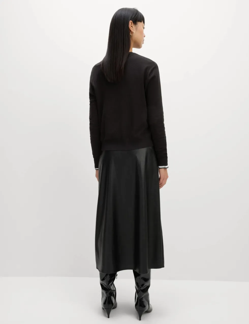 Crew Neck Button Front Cardigan