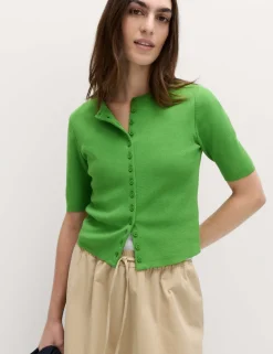 Crew Neck Cropped Cardigan