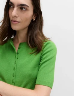 Crew Neck Cropped Cardigan