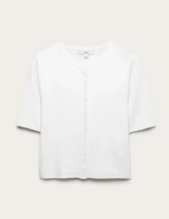 Crew Neck Cropped Cardigan