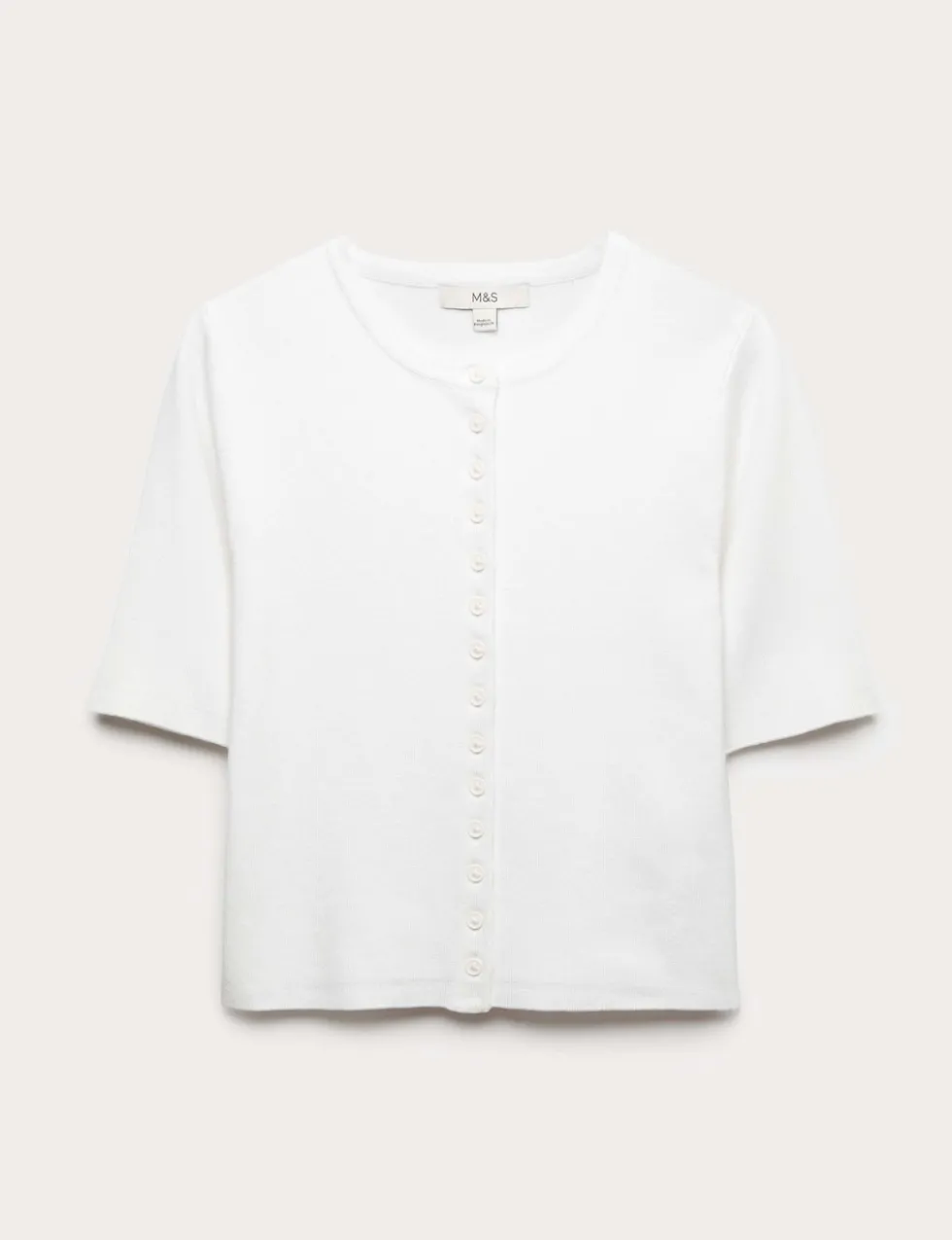 Crew Neck Cropped Cardigan