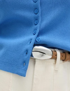 Crew Neck Cropped Cardigan