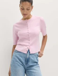 Crew Neck Cropped Cardigan