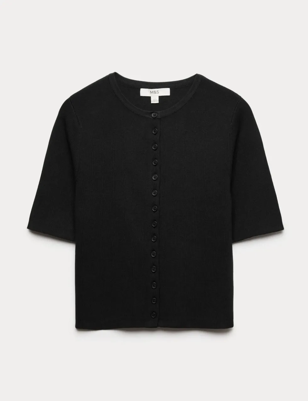 Crew Neck Cropped Cardigan
