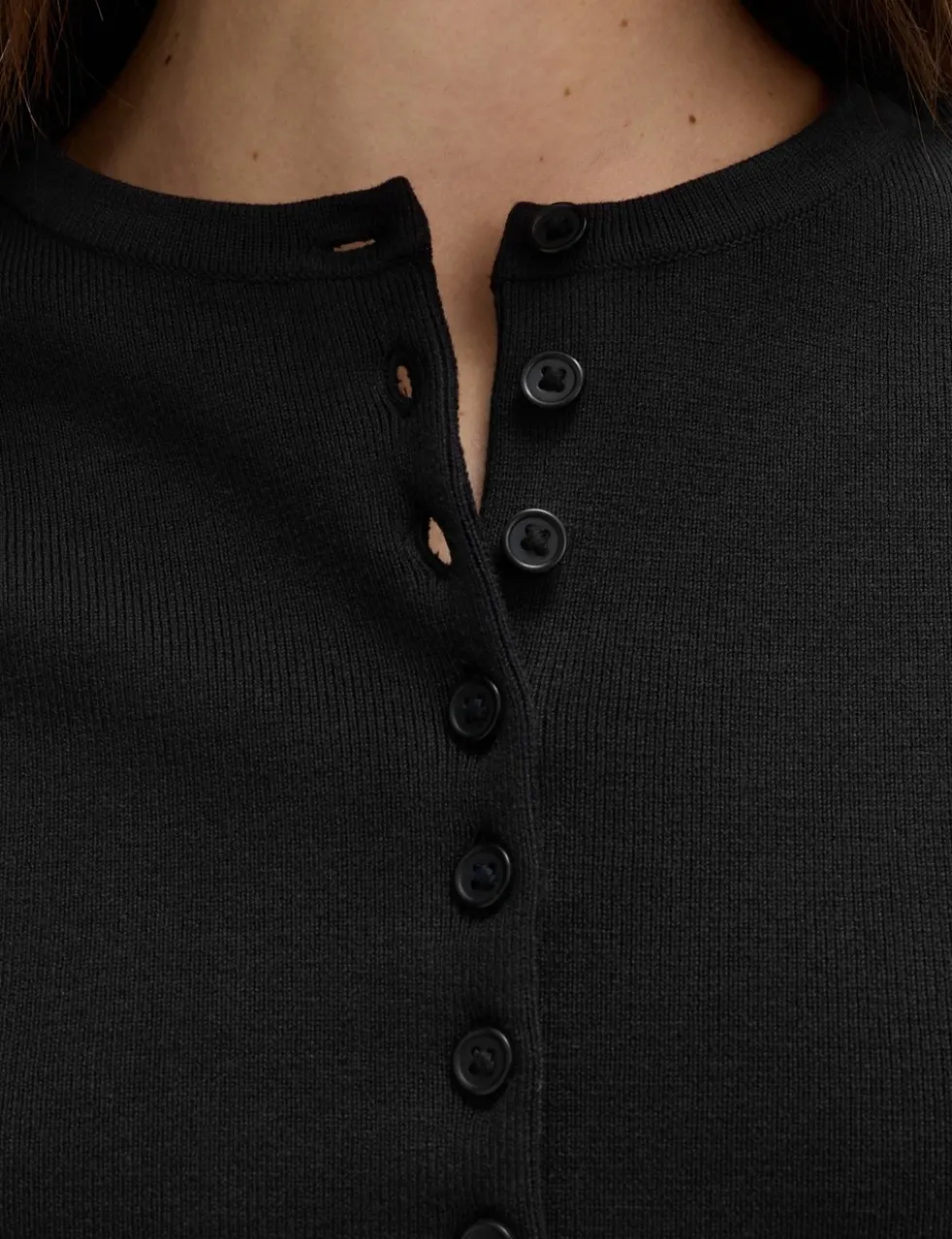 Crew Neck Cropped Cardigan