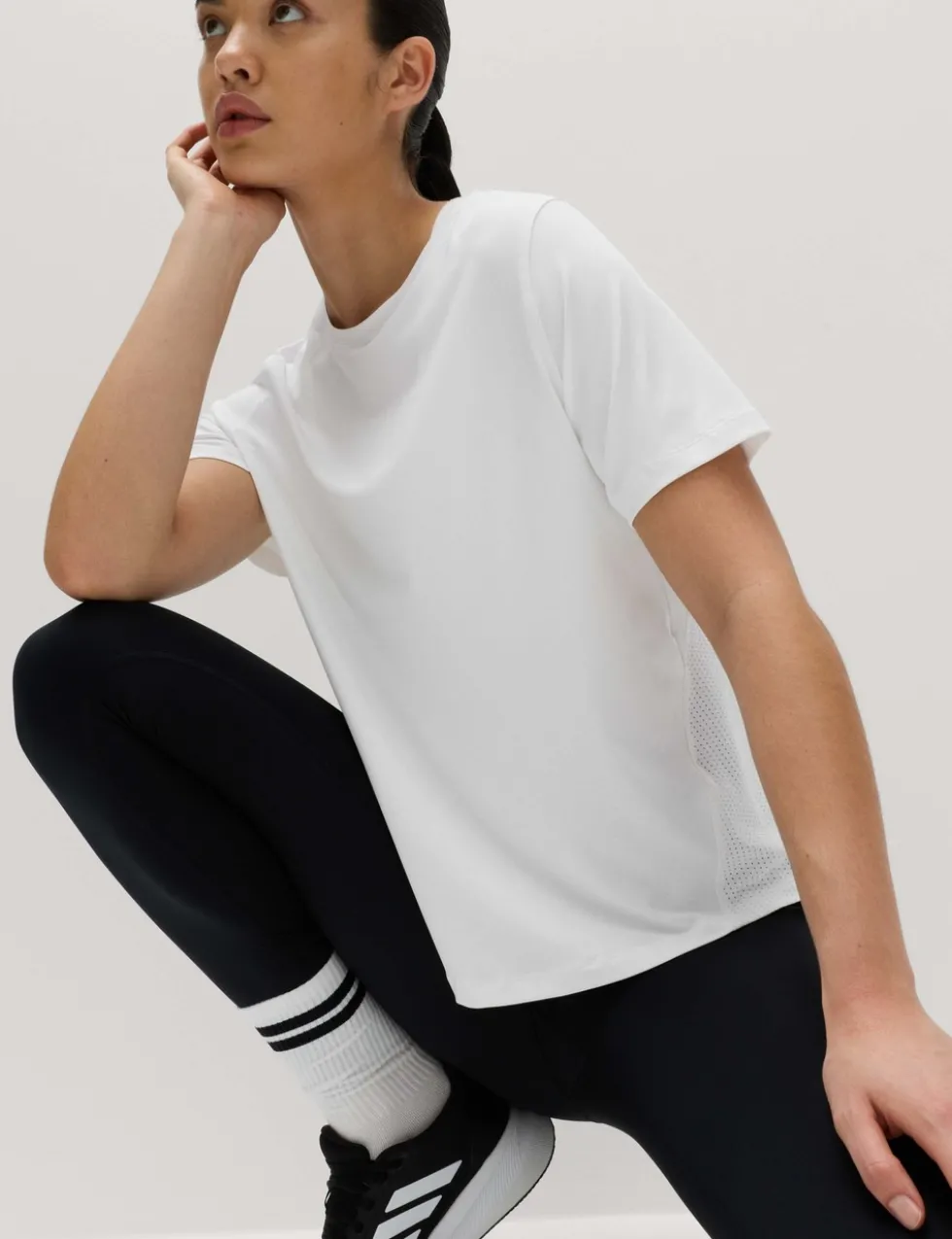 Crew Neck Mesh Panel Relaxed T-Shirt