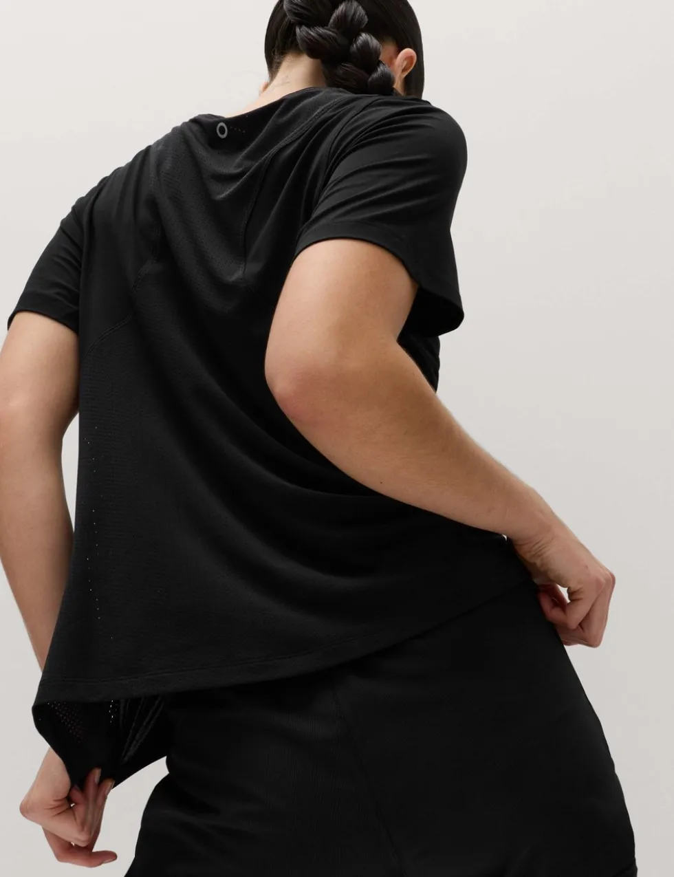 Crew Neck Mesh Panel Relaxed T-Shirt