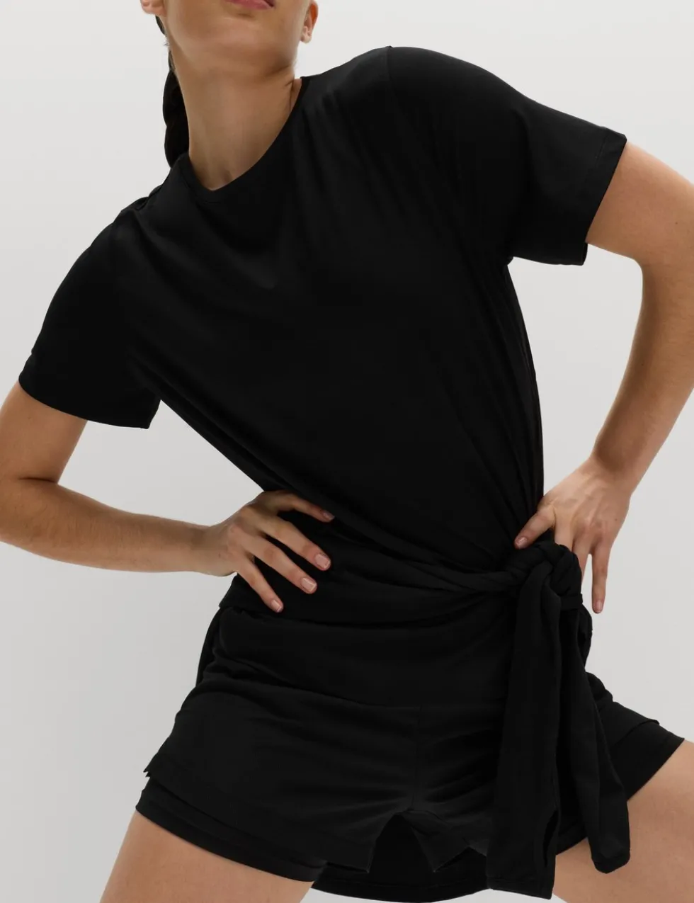 Crew Neck Mesh Panel Relaxed T-Shirt