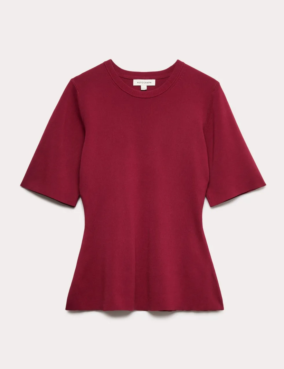 Crew Neck Peplum Knitted Top