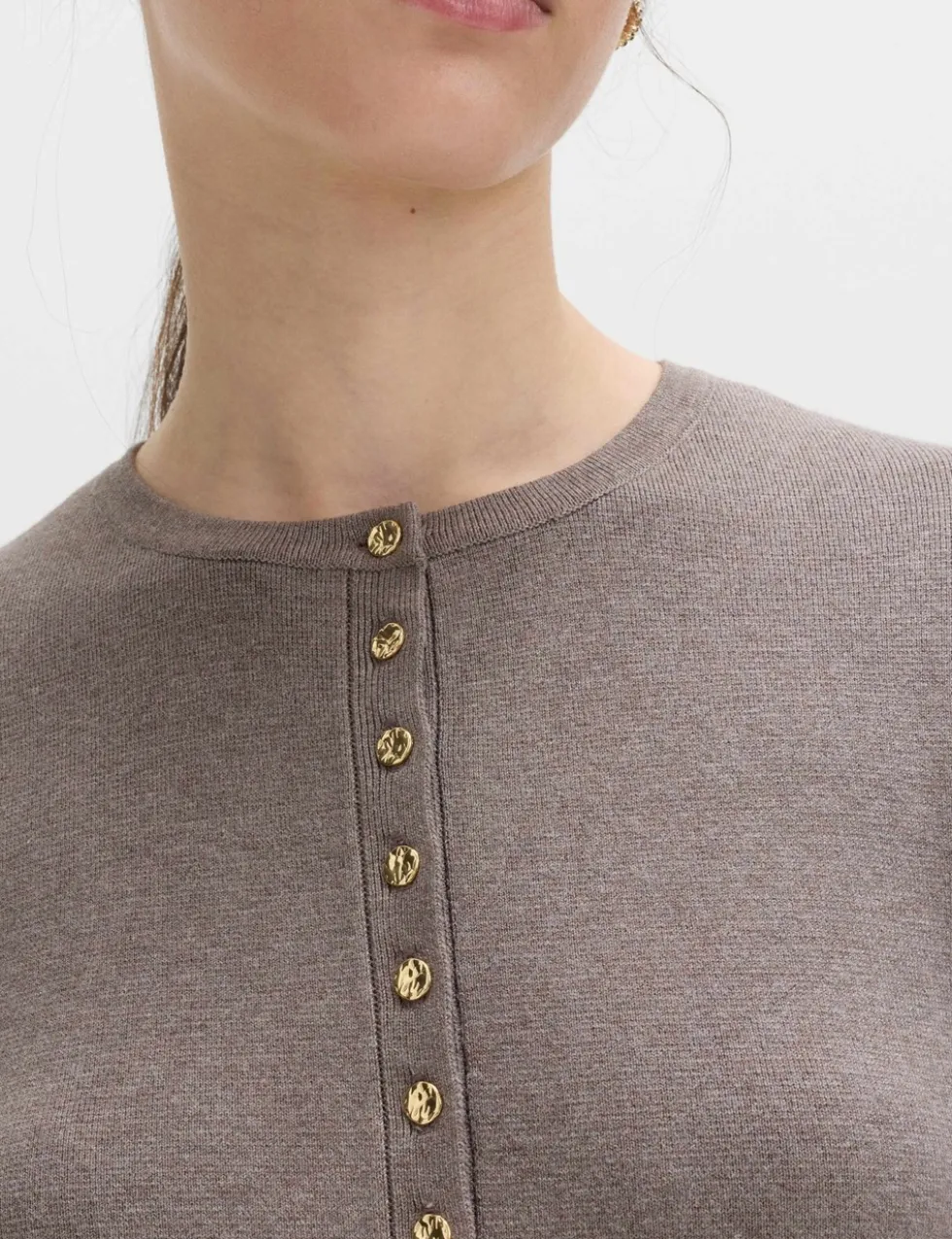 Crew Neck Peplum Slim Fit Cardigan