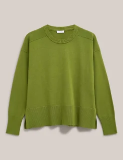 Crew Neck Split Hem Jumper