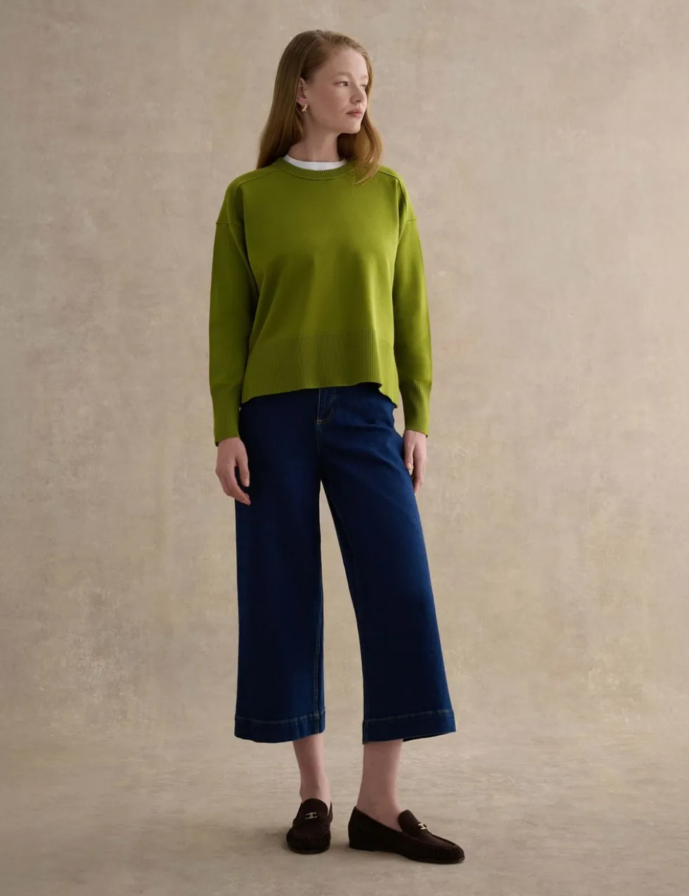 Crew Neck Split Hem Jumper