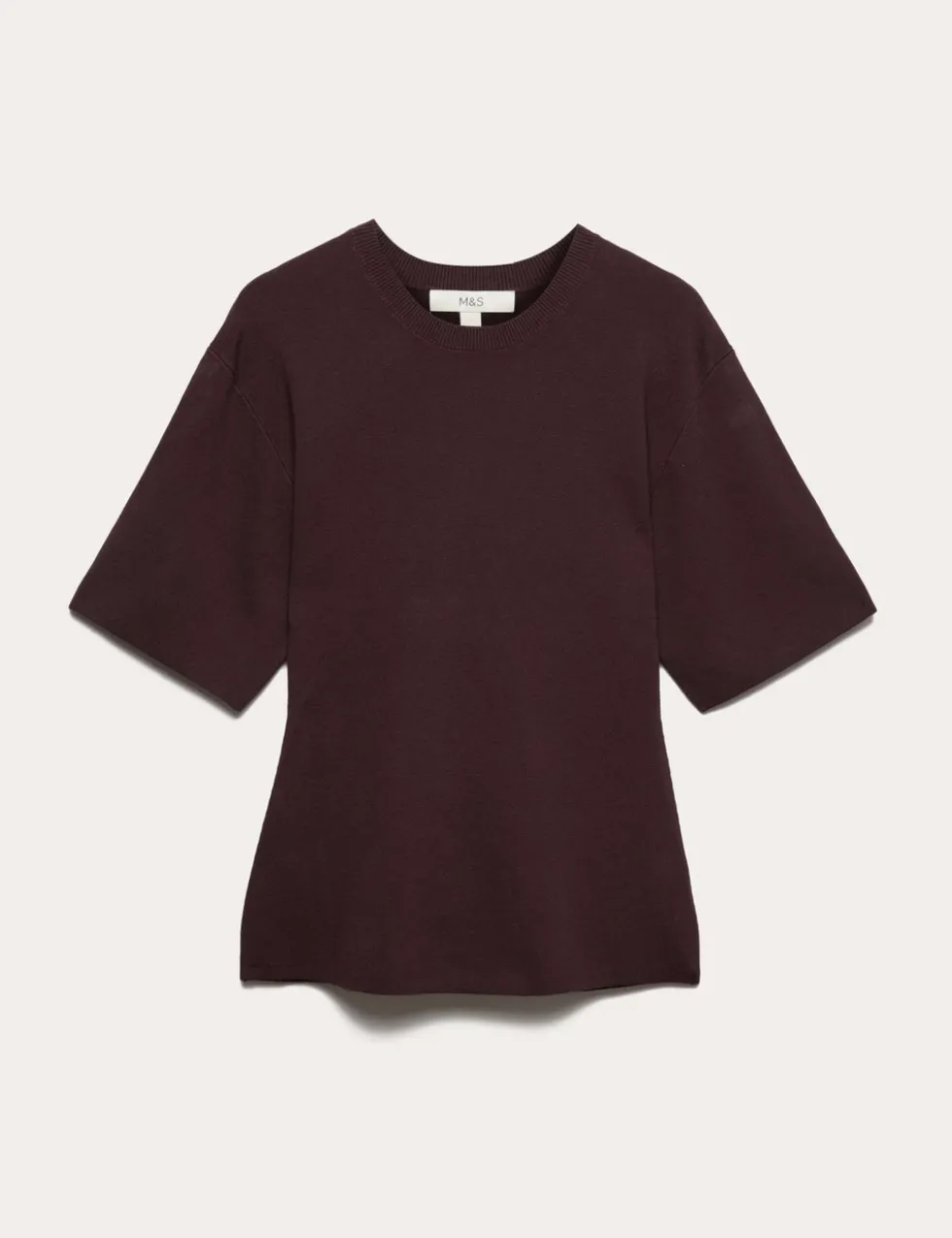 Crew Neck Waisted Slim Fit Knitted Top