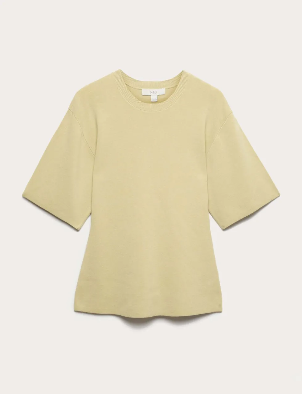 Crew Neck Waisted Slim Fit Knitted Top