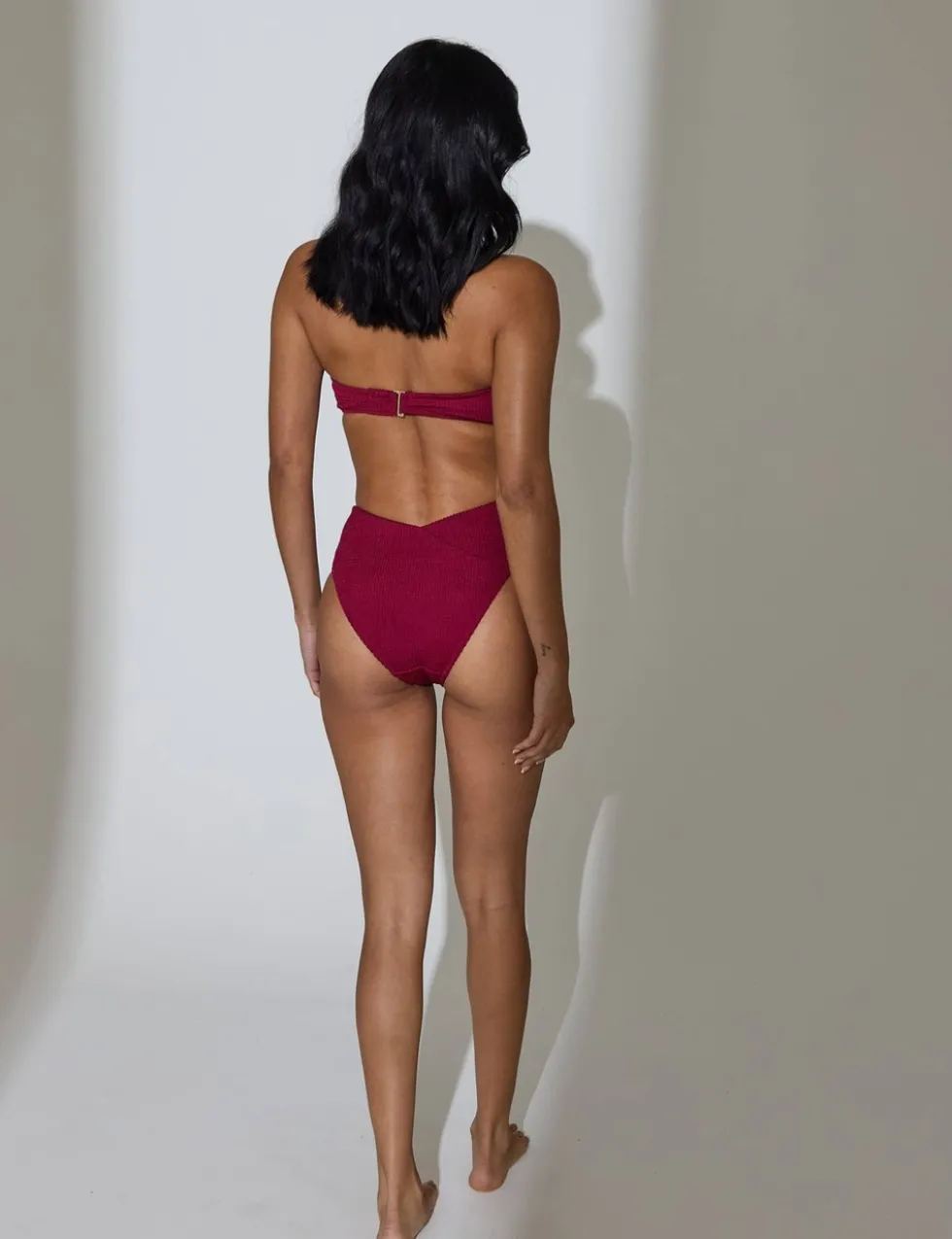 Crinkle High Waisted Bikini Bottoms